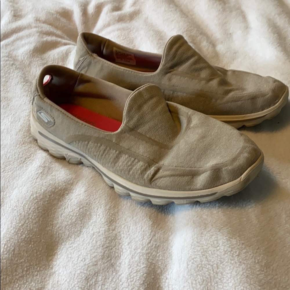Sketchers Gray Slip On Go Walk Shoes
